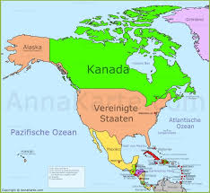 Nordamerika Karte Nordamerika Amerika Karte Landkarte Usa