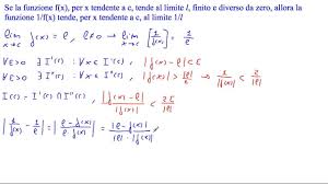 Y = f(x0) + f '(x0)(x −x0). Limite Del Reciproco Di Una Funzione Youtube