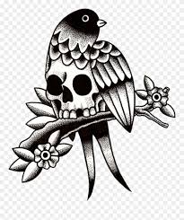 Sounds perfect wahhhh, i don't wanna. Skull Bird Traditional Tattoo Black And Grey Traditional Clipart 2668208 Pinclipart