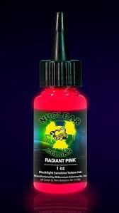 What kind of ink is used for black light tattoos? Moms Nuclear Colors Radiant Pink Neon Black Light Tattoo Ink 1 2oz Supply Buy Online In Botswana At Botswana Desertcart Com Productid 9331127