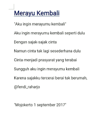 Puisi Dengan Judul Merayu Kembali Puisi Sajak Cinta
