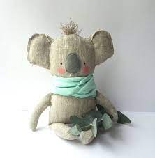 Koala Toy Plush Baby Toy Koala Linen Toy Cuddly Cute Baby Koala Neutral Color And Mint Baby Shower Birthday Gift Baby Plush Toys Baby Toys Diy Handmade Toys
