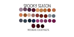 Spooky Season Color Palette Procreate Palette Halloween Etsy In 2020 Halloween Color Palette Color Palette Colored Pencil Drawing Techniques