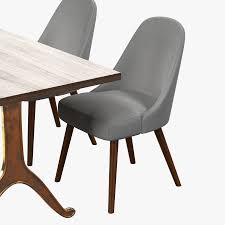 Folio saddle top grain leather dining chair products pinterest. West Elm Mid Century Dining Chair And Table 3d Model 20 Obj Max Fbx 3ds Free3d