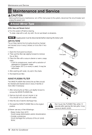 Find the user manual you need for your home appliance products and more at manualsonline. Maintenance And Service Artcool Mirror Type Air Filters Lg Mc12ahv User Manual Page 16 211 Original Mode