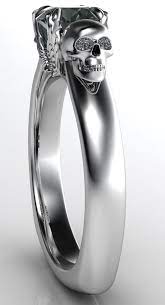 Our Angels And Demons Engagement Ring 2 With A Black Diamond Center And White Diamond Eyes Skull Jewelry Skull Engagement Ring Engagement