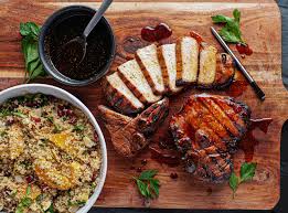 In this case i served it with roasted garlic and smoked tomato couscous and grilled asparagus. Glazed Pork Chops With Meater Recipe Meater Blog