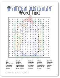 Printable Winter Holiday Word Find Funsational Com Holiday Party Kids Holiday Party Kids Games Holiday Party Games
