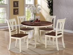 5 Pc Country 2 Tone Cream Cherry Wood Round Dining Table Side Chair Kitchen Set Kitchen Table Settings Dining Table Chairs Painted Dining Table