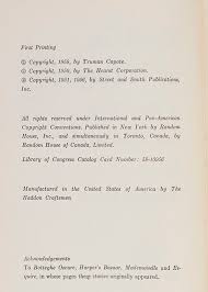 Capote articulates this focus on both structural and thematic levels. Breakfast At Tiffany S A Short Novel And Three Stories Raptis Rare Books Fine Rare And Antiquarian First Edition Books For Sale