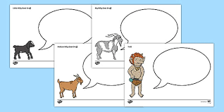 Video story time > three billy goats gruff. The Three Billy Goats Gruff Speech Bubble Activity