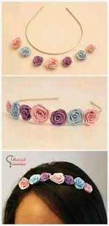 اعملى طوق لشعر بنتك بسهوله Polymer Clay Flower Jewelry Diy Headband Diy Clay