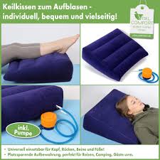 Die meisten keilkissen bestehen aus schaumstoff, es gibt aber auch aufblasbare modelle. Vital Comfort Keilkissen Aufblasbar Mit Pumpe Blau Beflockt Deeel De