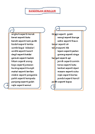 Dalam pembentukan kalimat perbandingan tanda koma juga berperan penting. Perbandingan Semacam Dan Maksud