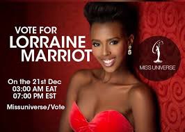 MaPROMO BLOG: VOTE FOR LORRAINE MARRIOTT TANZANIAN IN MISS UNIVERSE