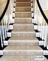 Zebra Animal Print Custom Stair Runner Installed By Rug Mart Houston Stair Runner Stair Runner Carpet Staircase Runner
