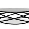 Metal and oak coffee table. 1