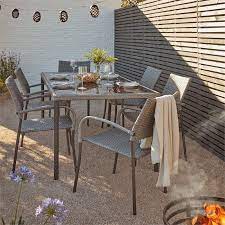 Bambrick 6 Seater Garden Dining Set In 2021 Garden Dining Set Modern Outdoor Dining Patio Dining Furniture