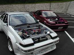 pair of 86 corollas toyota corolla ae86 oldshooljdm jdm trueno levin gts twincam braggenrites toyota corolla toyota jdm