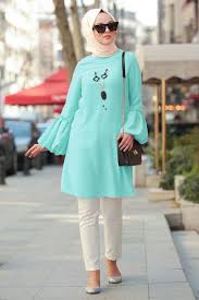 Nayla Collection Balon Kol Mint Tesettur Tunik 3009mint Tesetturisland Com Moda Stilleri Yaz Modalari Tunik