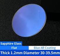 Zafiro con revestimiento AR azul plano, 1,2mm de espesor, 30-39,5mm de  diámetro, reloj de cristal plano, piezas de cristal, accesorios de ...