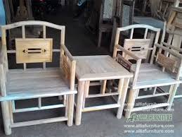 Kursi Teras Kayu Jati Ukiran Model Bambu Allia Furniture