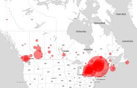 This graph shows the number of current active cases by public health region. Data For National Covid 19 Tracker Provided By U Of G Team U Of G News