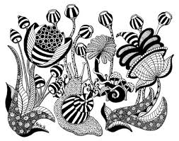 Curious Garden Zentangle Drawings Zen Doodle Art Zentangle Art