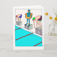 Funny Birthday Card For Novice Swimmer Zazzle Com Funny Birthday Cards Dad Birthday Card Birthday Humor