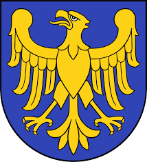 W centrum tarczy mieści się srebrna misa z odciętą głową świętego jana chrzciciela, patrona katedry wrocławskiej. Herb Wojewodztwa Slaskiego Wikipedia Wolna Encyklopedia