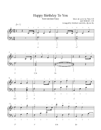 Happy Birthday To You By Mildred J Hill Piano Sheet Music Intermediate Level Piano Sheet Sheet Music Piano Sheet Music