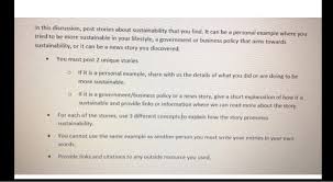 Staying active helps to reduce your risk of conditions like heart disease, diabetes, and stroke. In This Discussion Post Stories About Sustainability Chegg Com