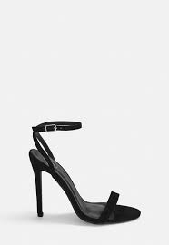 Stay on trend with clear straps and feature heels from simmi shoes, or scroll public desire for ankle ties and block heels. Black Barely There Heels Missguided