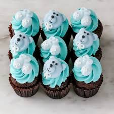 Can also make blue baby shower cupcakes for a boy. Baby Shower Boy 12 Mini Cupcakes By Vanilla Cupcakery