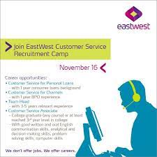 I have transaction for east west bank have problem. Eastwest Bank Career Opportunity Customer Service Facebook
