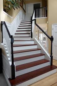 Black stair treads and rugs offer a depth and richness that other colors can't touch. Red Oak Stair Tread Oak Stairs Stair Remodel Oak Stair Treads