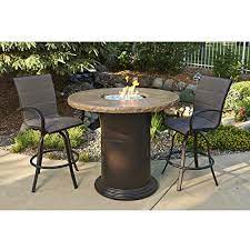 Bali outdoors propane fire pit table set, 28 inch 50,000 btu gas fire pit table with 4 textilene spring chairs, patio furniture conversation dining set 5.0 out of 5 stars 3 $479.99 $ 479. The Absolute Best Bar Height Fire Pit Table Sets Outdoor Fire Pits