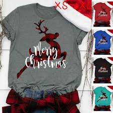 Short, baseball or long sleeve; Women Ladies Fashion Buffalo Plaid Reindeer Print Christmas Shirt Short Sleeve T Shirts Wish