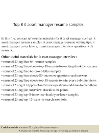 top 8 it asset manager resume samples