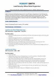 You need to study the job description and requirements for the security officer position that is published by the recruiter/employer. Lead Security Officer Resume Samples Qwikresume