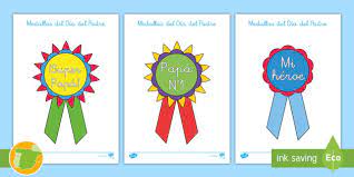 Postales de día del padre, dale una sorpresa especial a papá en su día. Manualidad Medallas Del Dia Del Padre Teacher Made