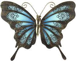 Metal outdoor butterflies wall decorations. Buy Liffygift Metal Butterfly Wall Decoration Outdoor Fence Art Hanging Glass Decorations For Garden Patio Or Bedroom Online In Turkey B0888432qb