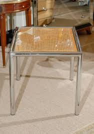 Pair Of Milo Baughman Cane Chrome End Or Side Tables Baughman Milo Baughman Chrome
