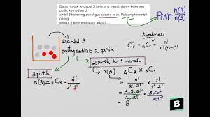 Nah kali ini kita akan menghitung peluang terambilnya beberapa kelereng dalam sebuah kotak berisi 7 kelereng merah dan 5 kelereng putih menggunakan kaidah. Peluang Terambilnya Sebuah Kelereng Youtube