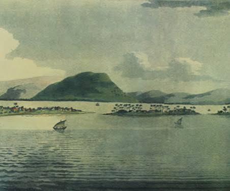 A View of the Town, Fort, and Harbour of Bombay: Taken from Malabar Hill - Sarmaya