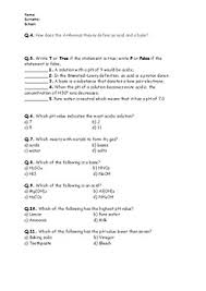 Acids Bases And The Ph Scale Worksheet