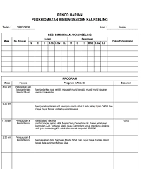 Bagi memastikan bahawa matlamat dan objektif perkhidmatan bimbingan dan kaunseling tercapai, kaedah penyampaian dan perkhidmatan kepada kumpulan sasar adalah kertas kerja program. Buku Rekod Perkhidmatan Bimbingan Dan Kaunseling 2017 Educational Kits Its Educational Supplies Sdn Bhd Buku Rekod Perkhidmatan Bimbingan Dan Kaunseling Nama Alamsyah Dudu