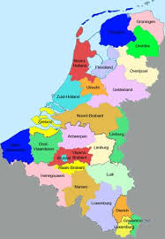 Kaart Van De Benelux Met De Provincies En Districten Cartografie Kaarten Oude Kaarten