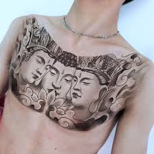 Let's get acquainted with the most common male and female chest. Three Sided Buddha Tattoo Stickers Cut Line Breastplate Chest Large Picture Waterproof Durable Shopee Philippines
