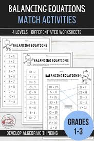 Balancing Equations Equivalent Number Sentence Match Grades 1 3 In 2020 Elementary Resources Equations Math Curriculum